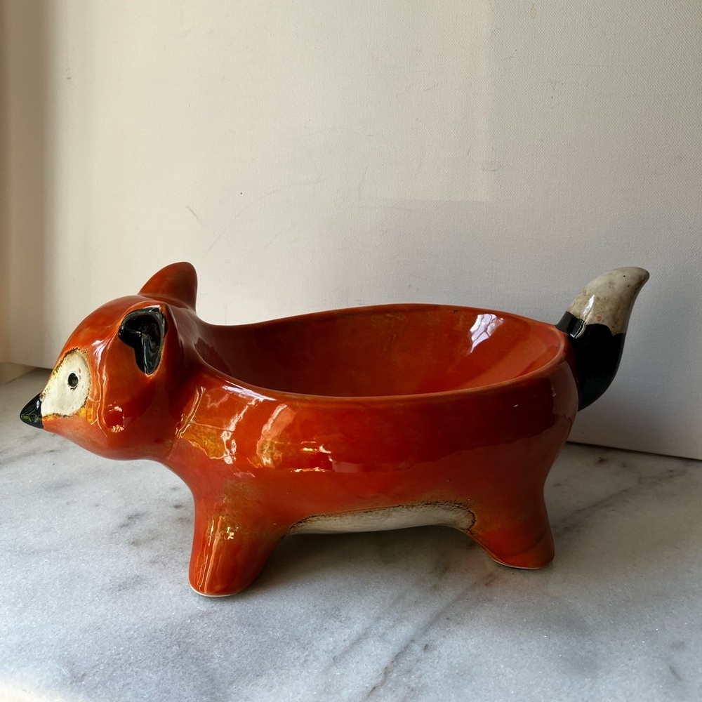 Orange Fox Ceramic Bowl by Pier 1 - Picture 3 of 14